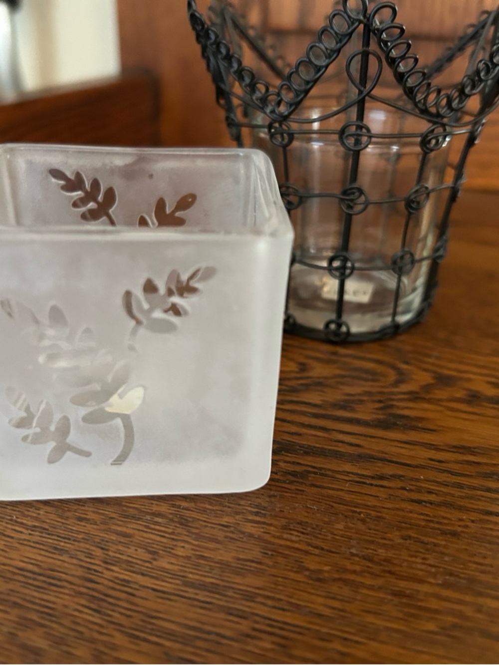 PartyLite duo glass decorative votives.